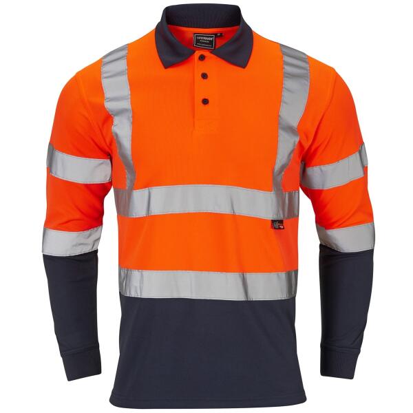 Hi-Vis 2 Tone Long Sleeve Polo Shirt Thumbnail