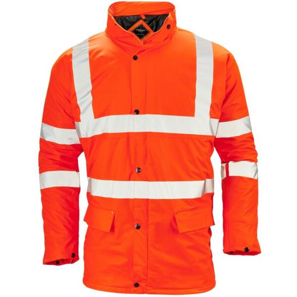 Stormflex® Hi Vis Orange PU Padded Parka Jacket Thumbnail