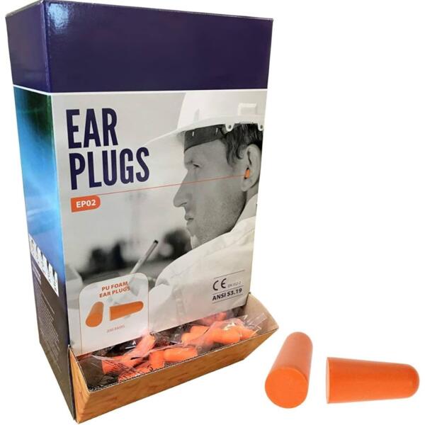 PU Foam Ear Plugs (200 pairs) Orange Thumbnail
