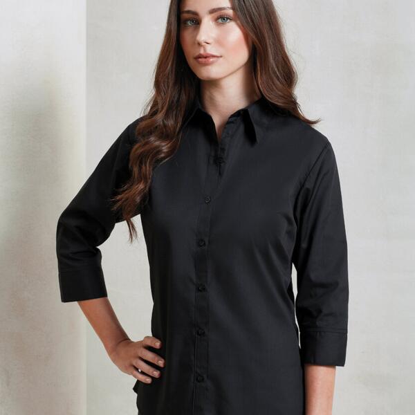 ¾ sleeve poplin blouse Thumbnail