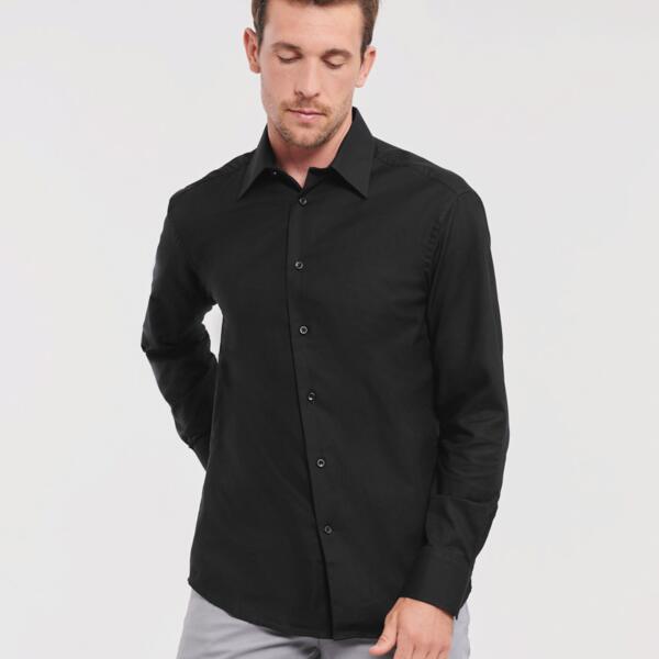 Men's Long Sleeve Easy Care Tailored Oxford Shirt Thumbnail