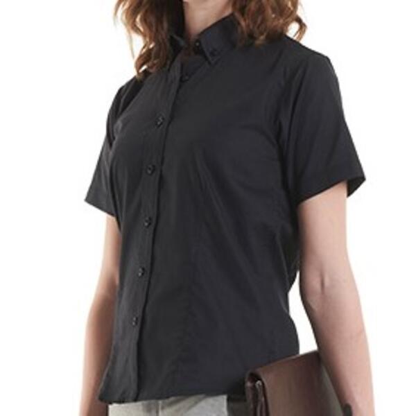 Uneek Ladies Pinpoint Oxford Half Sleeve Shirt Thumbnail