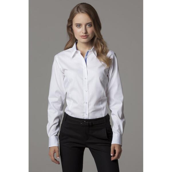 Women's contrast premium Oxford shirt long sleeved Thumbnail