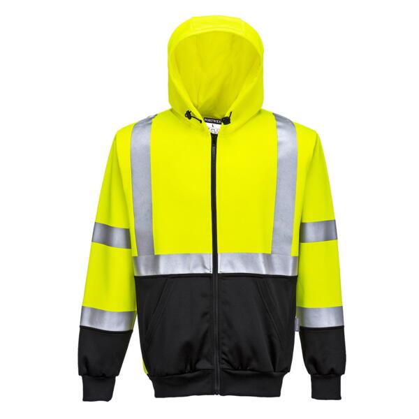 Hi-Vis Two-Tone Zipped Hoodie Thumbnail