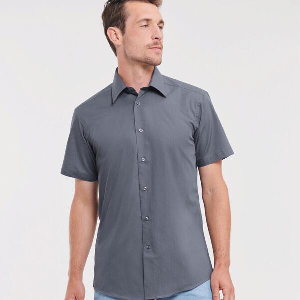 Short sleeve polycotton easycare tailored poplin shirt Thumbnail