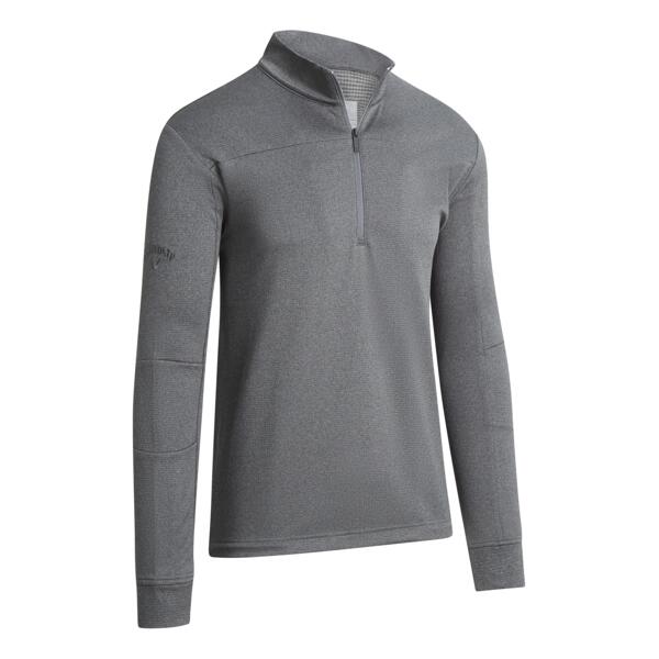 Pieced waffle ¼ zip pullover Thumbnail