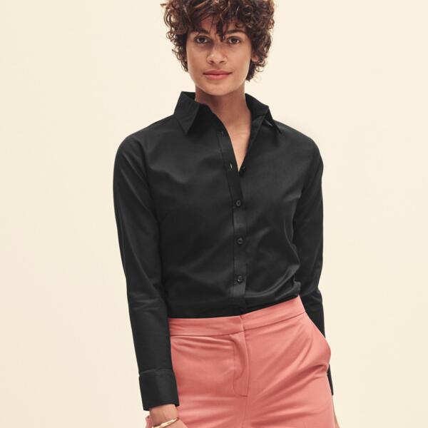 Lady-Fit Long Sleeve Oxford Shirt Thumbnail