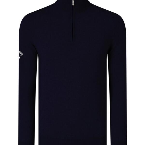 Ribbed ¼ zip Merino sweater Thumbnail